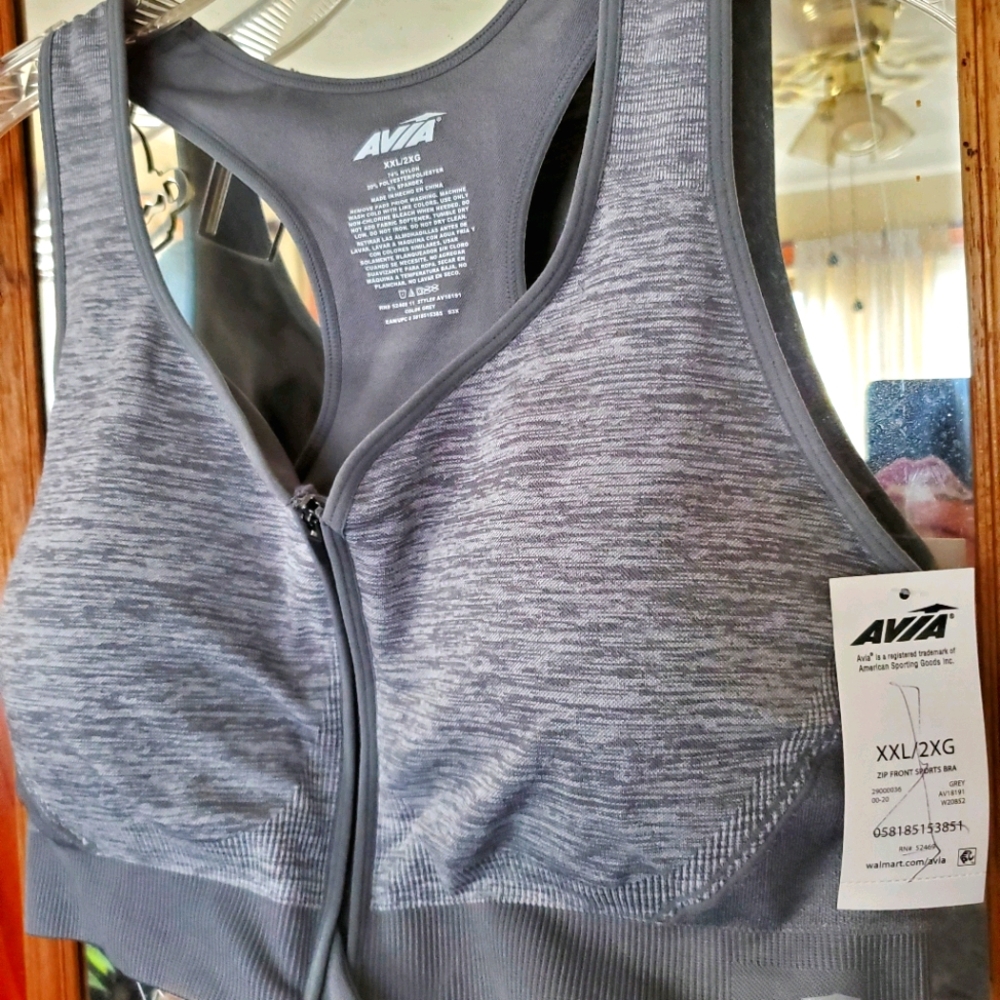 Avia Zipfront Sports Bra XXL NWT